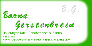 barna gerstenbrein business card